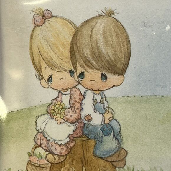 NEW VINTAGE HALLMARK PRECIOUS MOMENTS POSTALETTES Tri Fold W/ Gold Seals 1989 - Picture 2 of 6